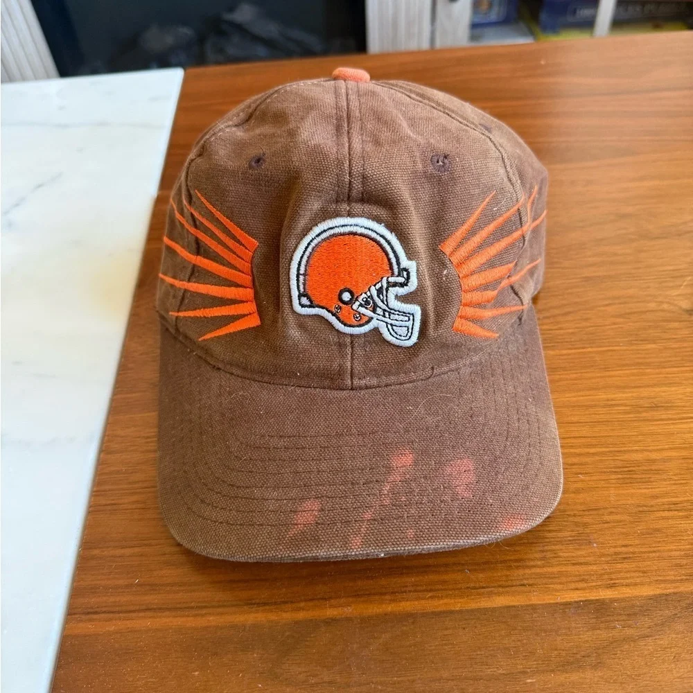 Vintage Cleveland Browns Cap with Orange Football Helmet Design